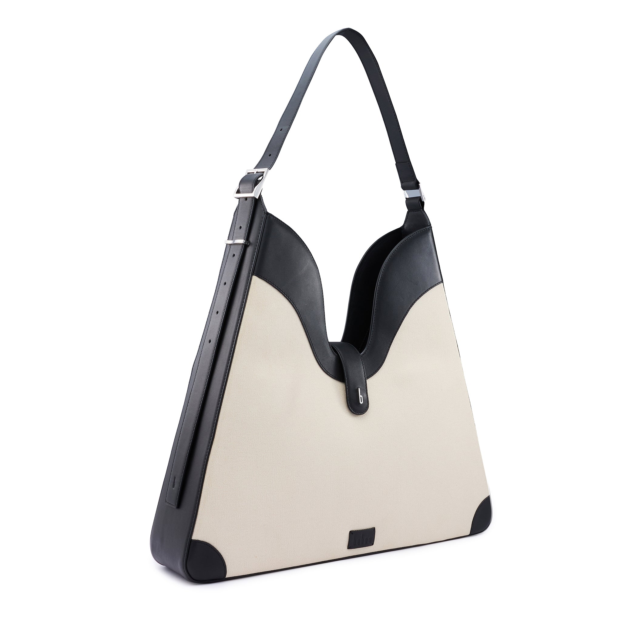 MELINA SHOULDER BAG CANVAS SAND/BLACK