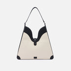 MELINA SHOULDER BAG CANVAS SAND/BLACK