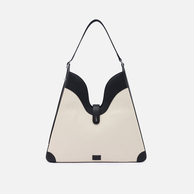 MELINA SHOULDER BAG CANVAS SAND/BLACK Hover Image