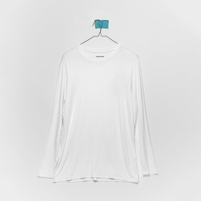 'THE SOFTEST TEE' MENS FITTED LONG-SLEEVE WHITE Hover Image