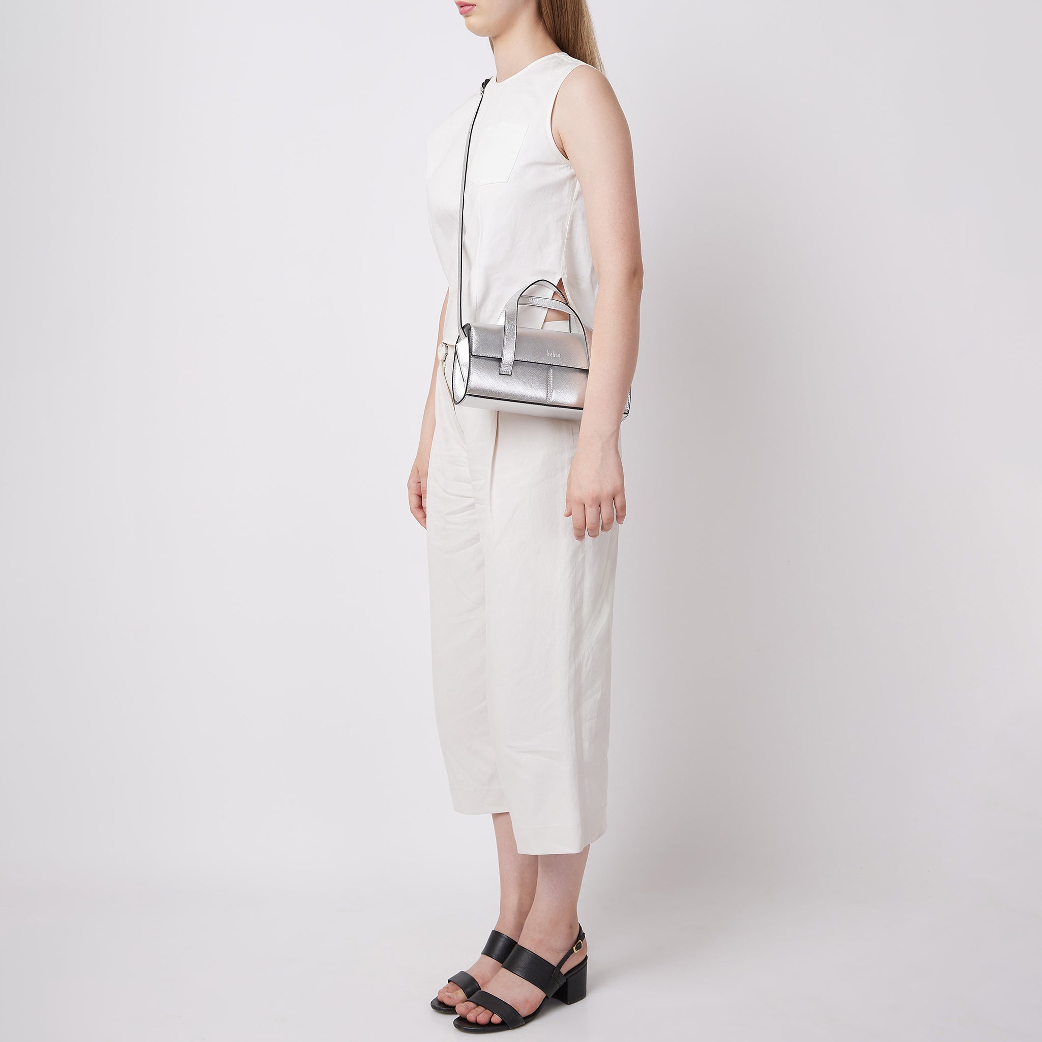 MICHELLE MINI CROSSBODY METALLIC SILVER