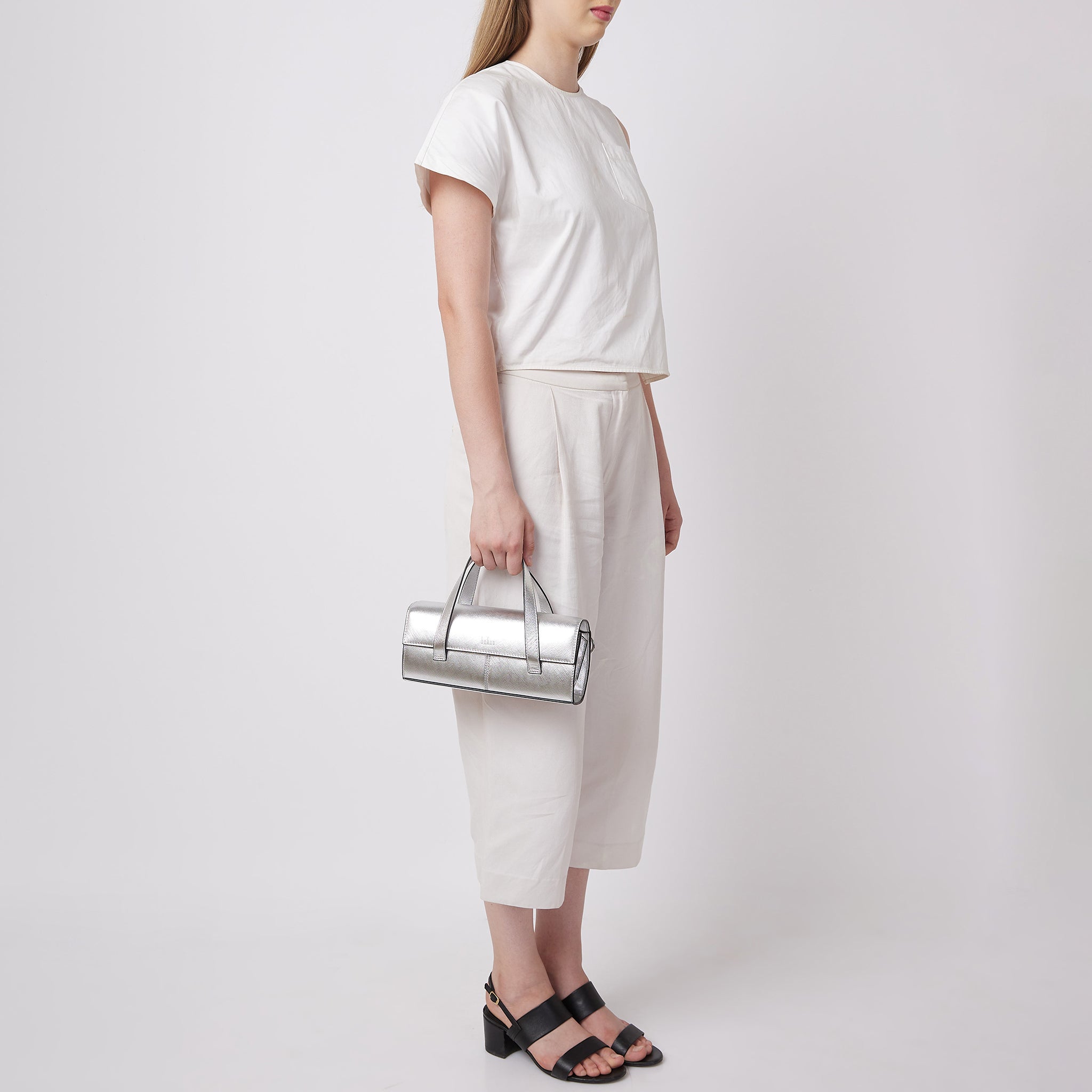 MICHELLE MINI CROSSBODY METALLIC SILVER