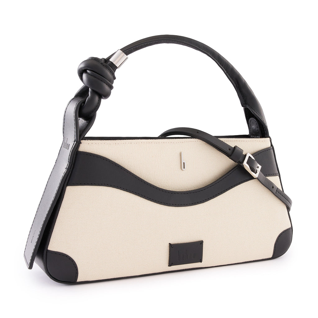 MELINA CROSSBODY CANVAS SAND/BLACK