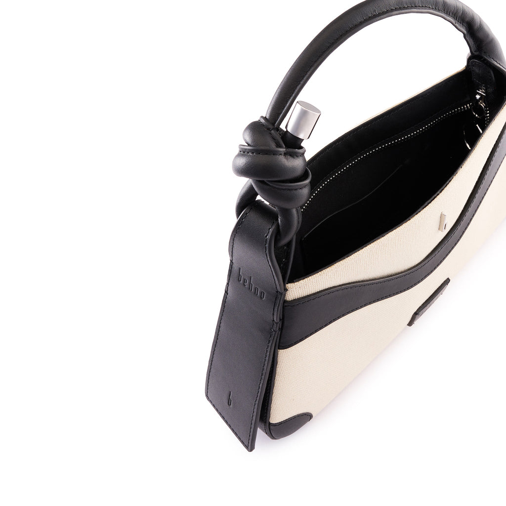 MELINA CROSSBODY CANVAS SAND/BLACK