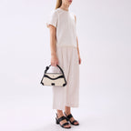 MELINA CROSSBODY CANVAS SAND/BLACK