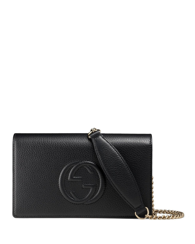Soho Disco Leather Wallet On Chain Crossbody Black Hover Image