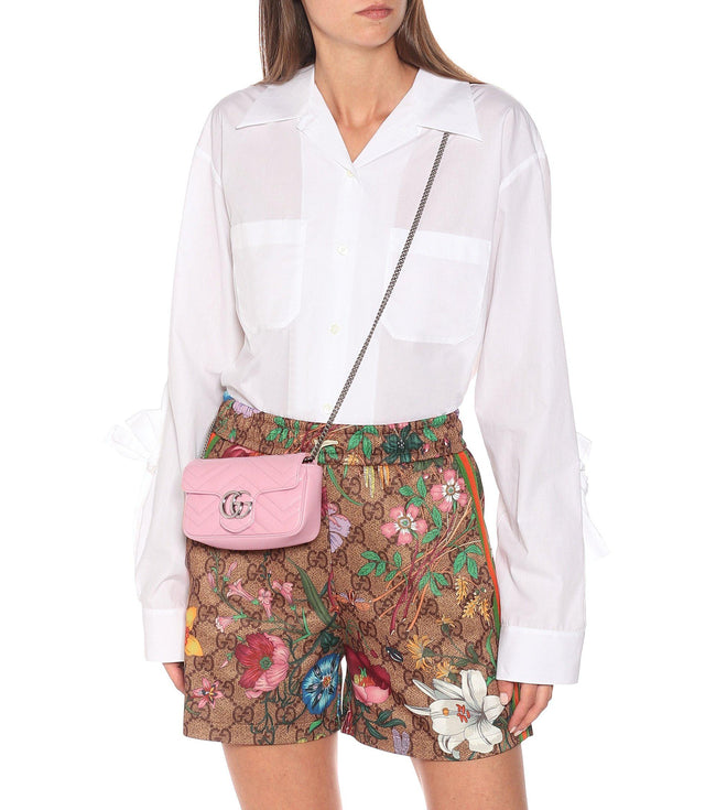 Gg Marmont Super Mini Leather Shoulder Bag Wild Rose Main Image