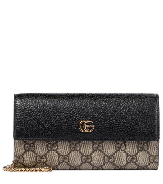 Gg Marmont Leather Clutch Hover Image