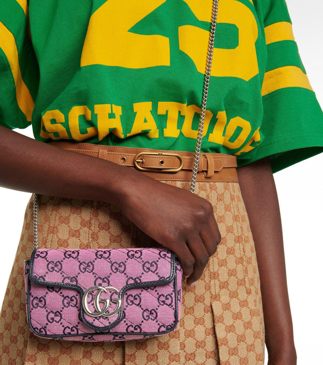 Gg Marmont Multicolor Super Mini Shoulder Bag Pink Main Image