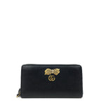 Calfskin GG Marmont Bow Zip Around Wallet