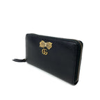 Calfskin GG Marmont Bow Zip Around Wallet