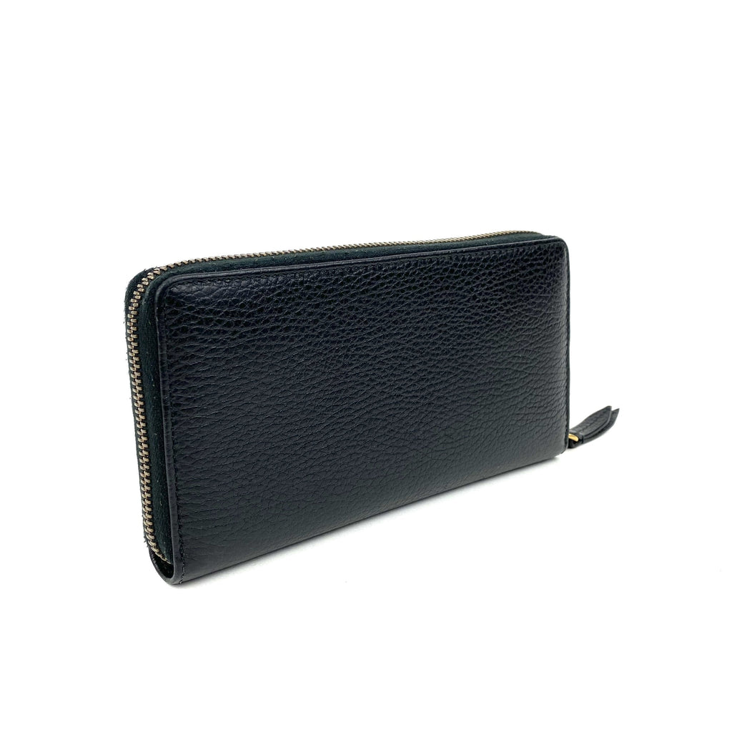 Calfskin GG Marmont Bow Zip Around Wallet