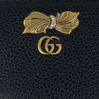 Calfskin GG Marmont Bow Zip Around Wallet
