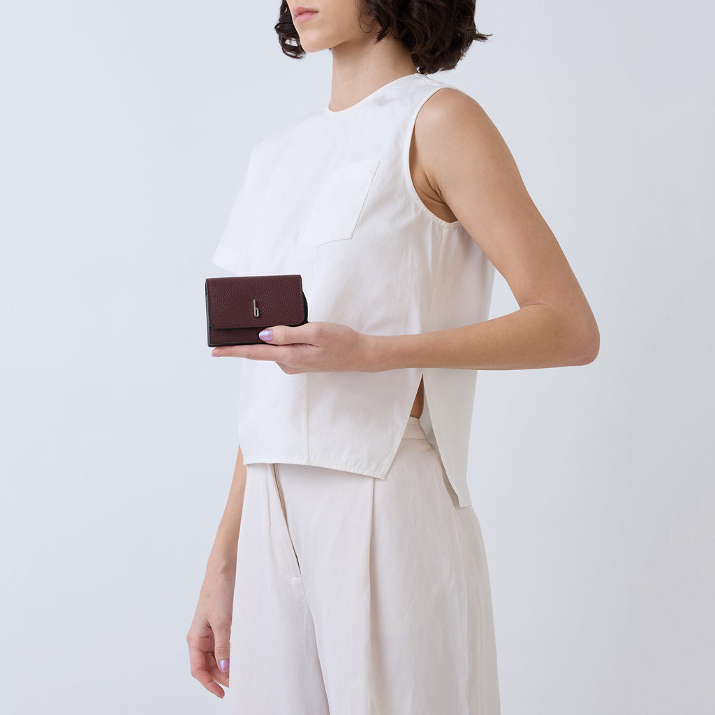 SHERYL WALLET PEBBLE BORDEAUX