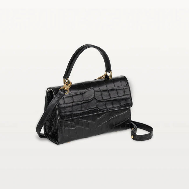 Soho in Midnight Black Alligator By Vivo Bags Main Image