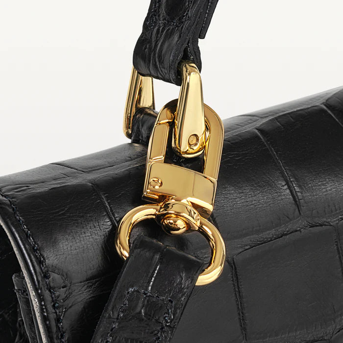 Soho in Midnight Black Alligator By Vivo Bags