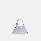 TINA BAGUETTE MINI METALLIC RUCHED SILVER