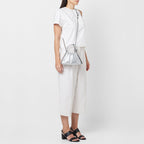 TINA BAGUETTE MINI METALLIC RUCHED SILVER