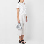 TINA BAGUETTE MINI METALLIC RUCHED SILVER