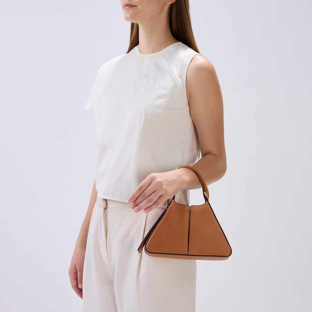 TINA BAGUETTE MINI PEBBLE PLEAT CLAY