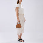 TINA BAGUETTE MINI PEBBLE PLEAT CLAY