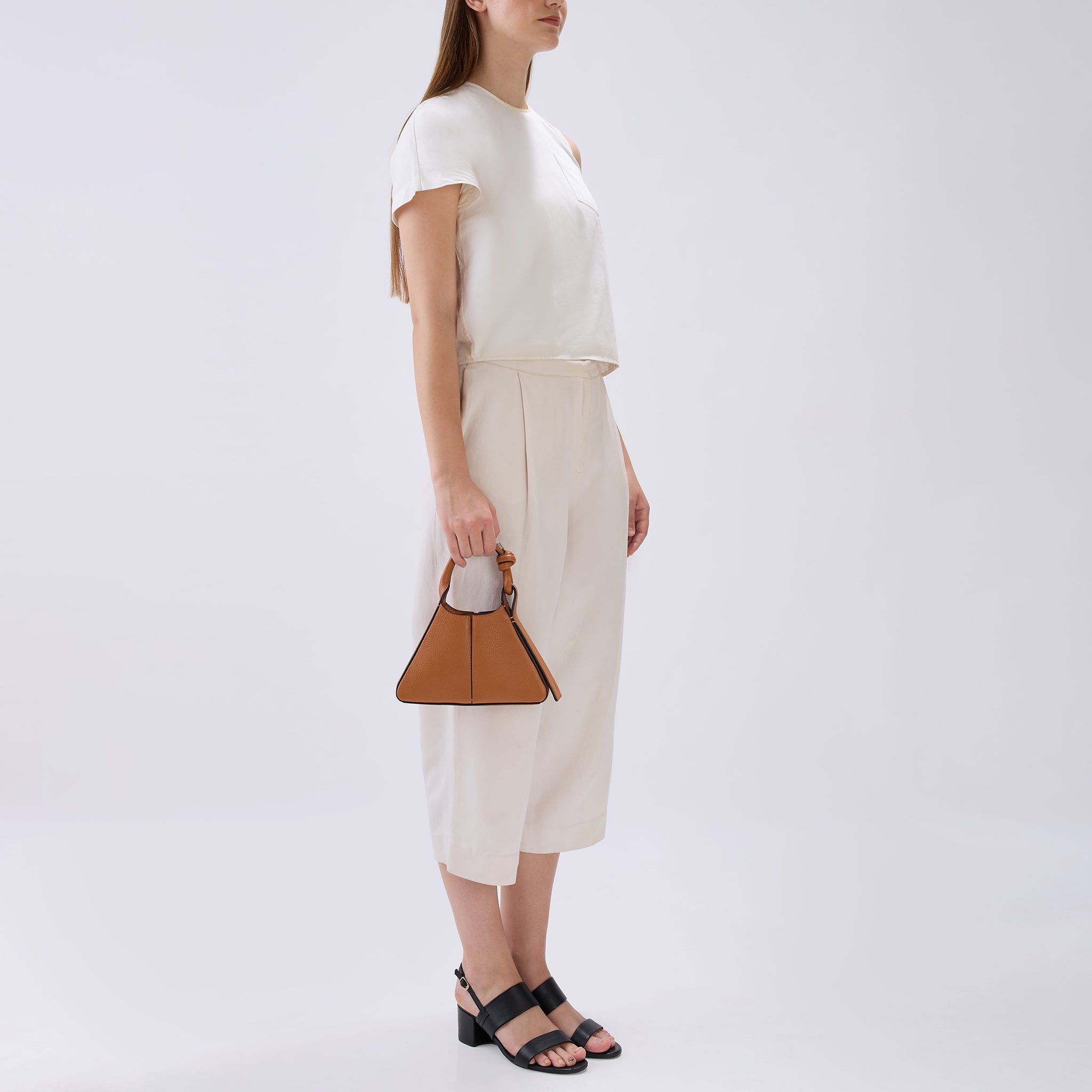 TINA BAGUETTE MINI PEBBLE PLEAT CLAY