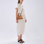 TINA BAGUETTE MINI PEBBLE PLEAT CLAY