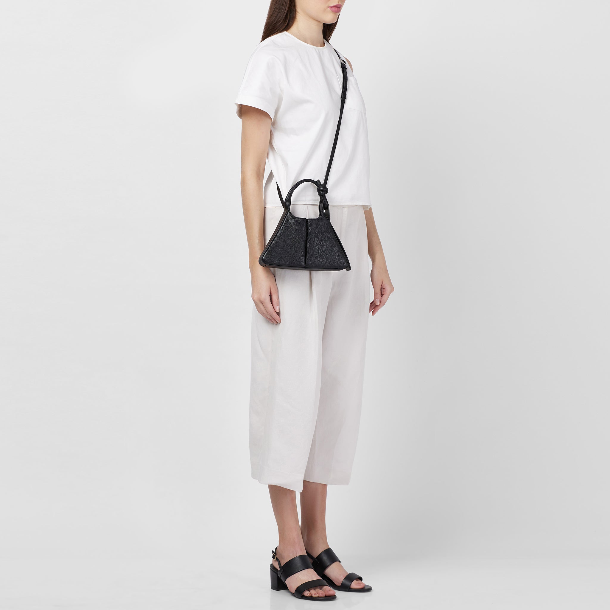 TINA BAGUETTE MINI PEBBLE PLEAT BLACK