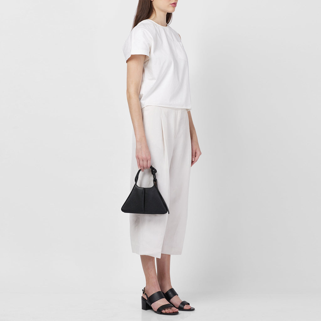 TINA BAGUETTE MINI PEBBLE PLEAT BLACK