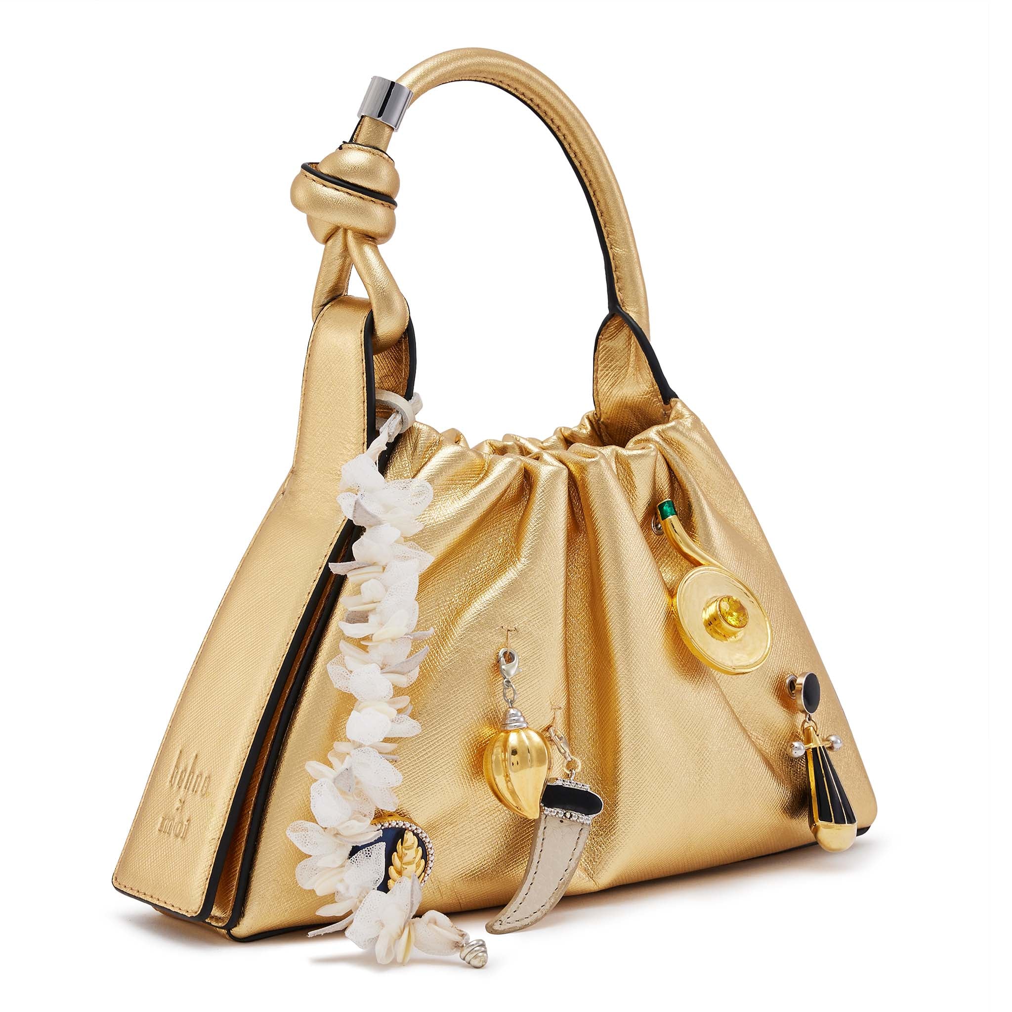 TINA BAGUETTE MINI RUCHED CHARMS GOLD