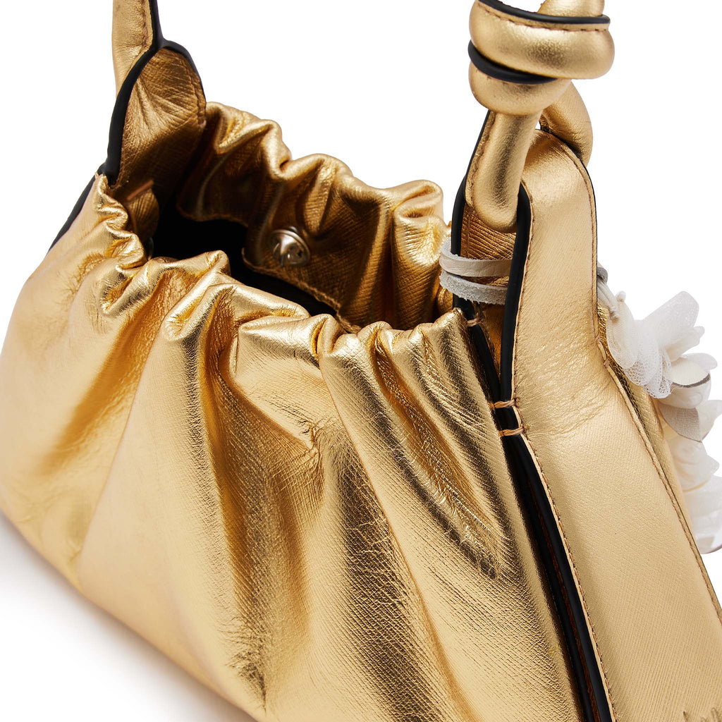 TINA BAGUETTE MINI RUCHED CHARMS GOLD