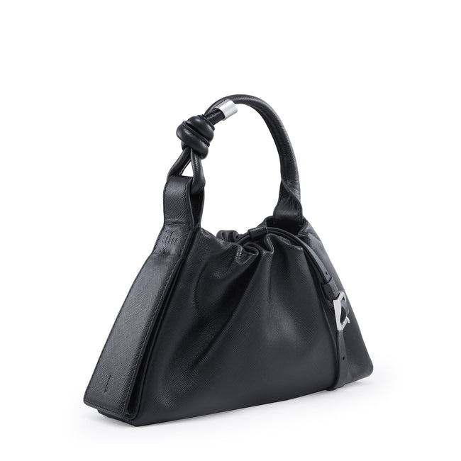 TINA BAGUETTE MINI SAFFIANO RUCHED BLACK Main Image