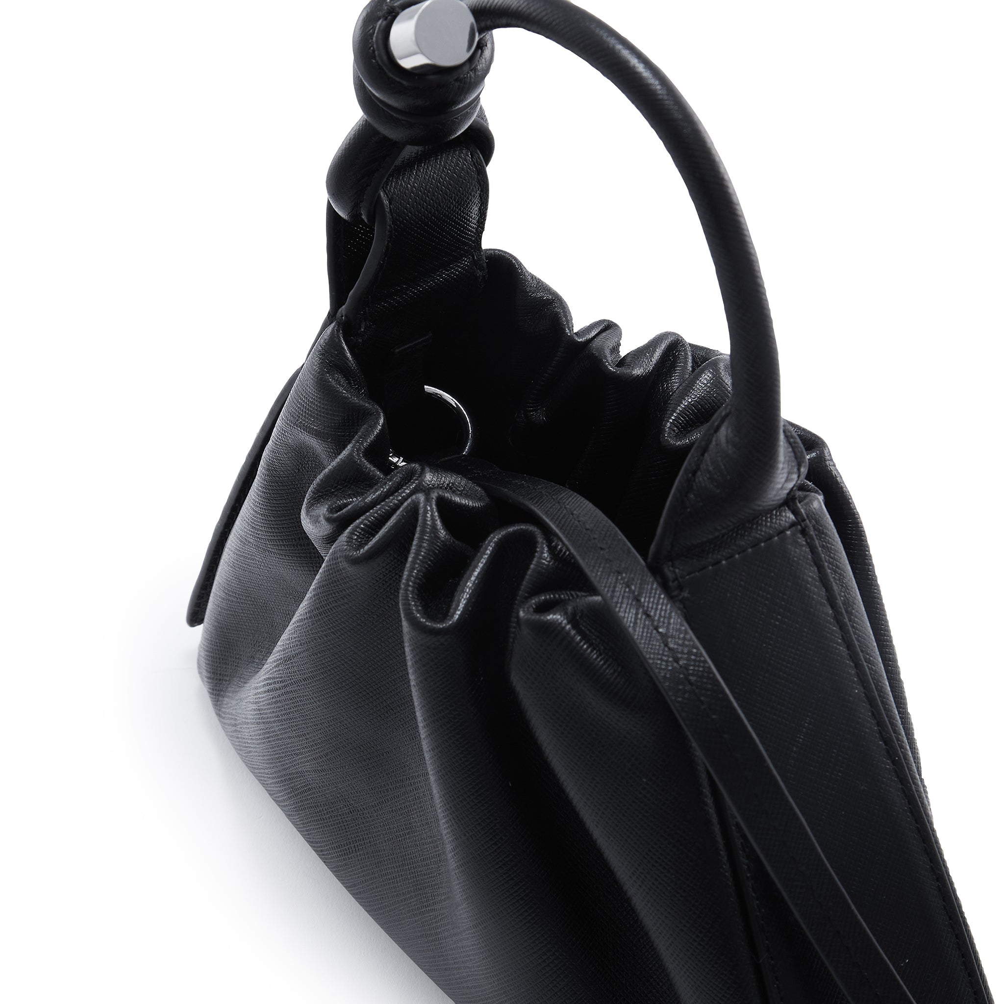 TINA BAGUETTE MINI SAFFIANO RUCHED BLACK