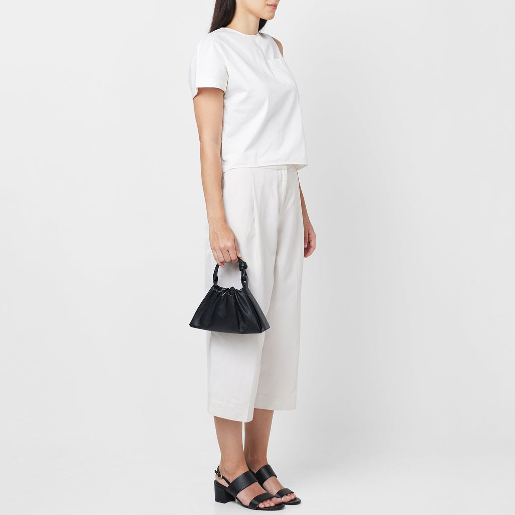 TINA BAGUETTE MINI SAFFIANO RUCHED BLACK