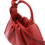 TINA BAGUETTE MINI SAFFIANO RUCHED RED