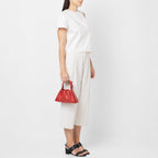 TINA BAGUETTE MINI SAFFIANO RUCHED RED