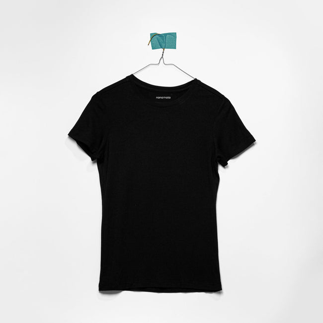'THE SOFTEST TEE' WOMENS FITTED SHORT-SLEEVE BLACK Hover Image