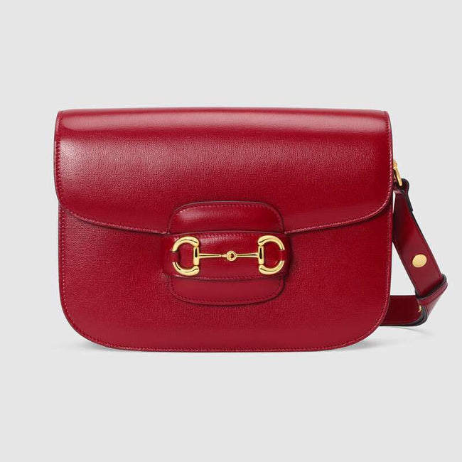 Gucci Horsebit 1955 shoulder bag Red leather Hover Image