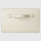 Clutch with Double G White leather
