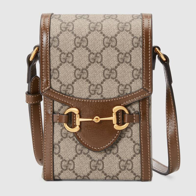 Gucci Horsebit 1955 mini bag Brown leather Hover Image