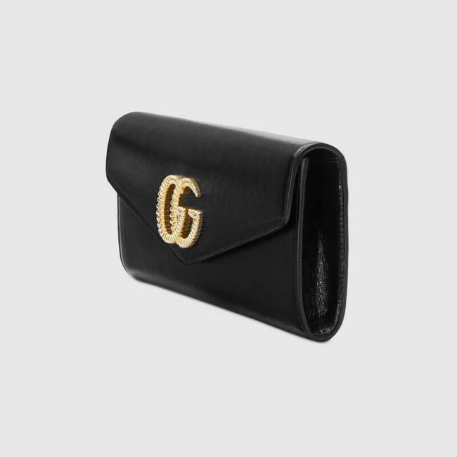 Broadway leather clutch with Double G Black leather Main Image