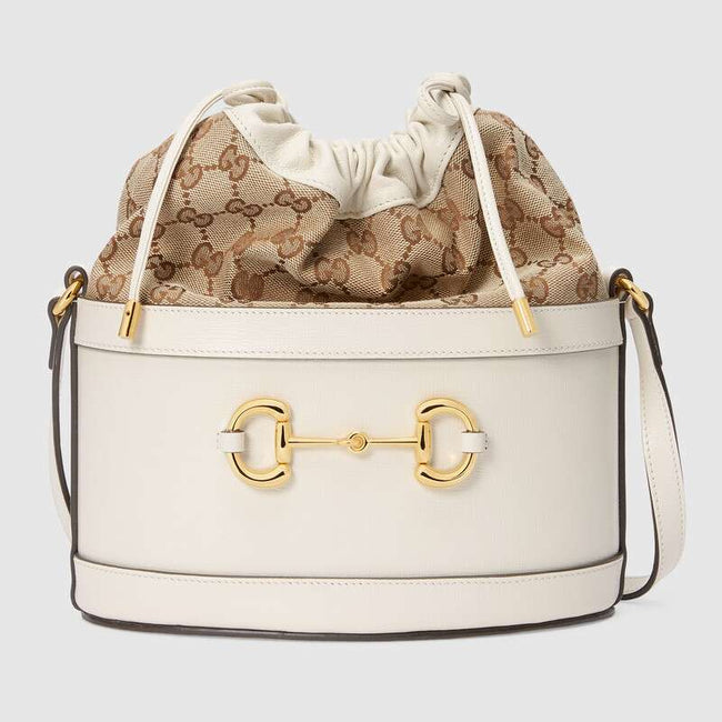 Gucci Horsebit 1955 bucket bag White leather Hover Image
