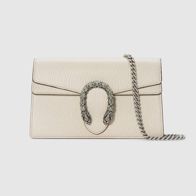 Dionysus super mini leather bag White leather Hover Image