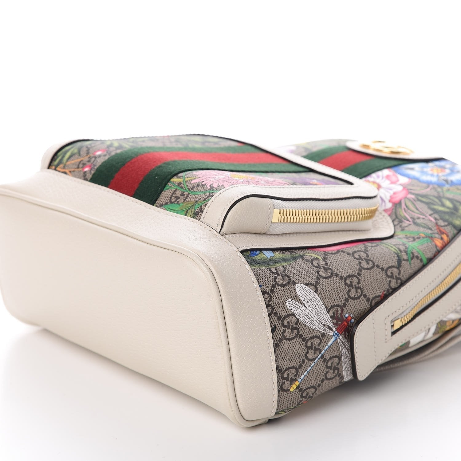 Gucci Ophidia White GG Supreme Monogram Flora Web Small Day Backpack 547965