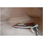 Gucci Ophidia GG Flora Canvas White Leather Vertical Shopping Tote 519335