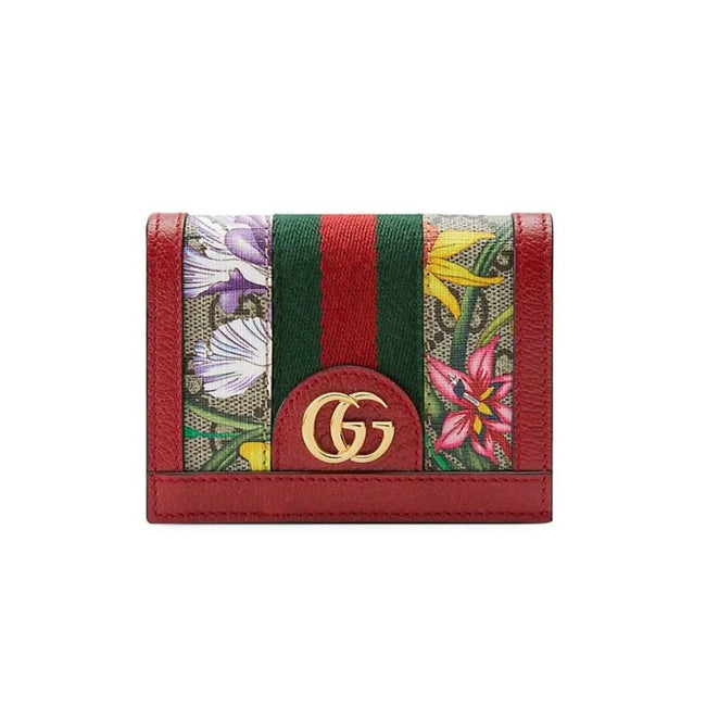 Gucci Ophidia Red Supreme Coated Canvas Gg Floral Wallet Bifold Wallet 523155 Hover Image