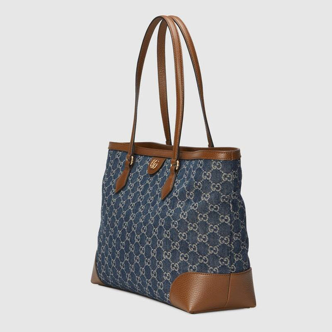 Ophidia GG medium tote Dark blue and ivory Main Image