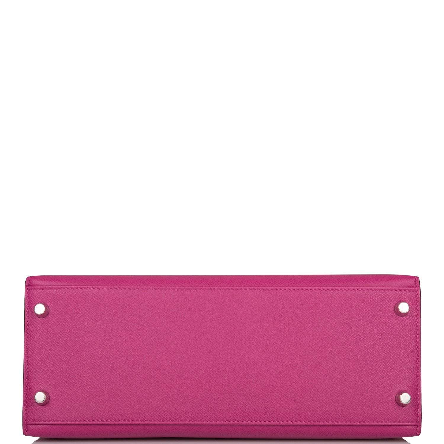 Hermes Kelly 28cm Bi-Color Rose Pourpre and Rose Jaipur Epsom Sellier Brushed Palladium Hardware