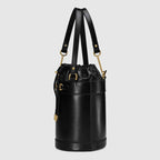 Gucci Horsebit 1955 Small Bucket Bag Black Leather