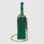 Sylvie 1969 patent leather mini top handle bag Emerald green patent leather
